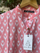 Load image into Gallery viewer, Men's Hand Block Printed Short Kurta | Pink