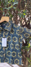Load image into Gallery viewer, Women's Floral Ajrakh Print Crop Top Shirt | Blue