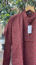 Load image into Gallery viewer, Men's Hand Block Printed Long Kurta | Red