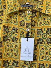 Load image into Gallery viewer, Leaf Print Ajrakh Crop Shirt | Yellow