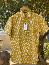 Load image into Gallery viewer, Men's HandBlock Printed Shirt | Yellow