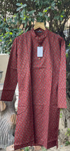 Load image into Gallery viewer, Men's Hand Block Printed Long Kurta | Red