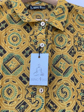 Load image into Gallery viewer, Women&#39;s Ajrakh print Crop Shirt | Yellow
