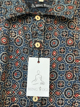 Load image into Gallery viewer, Women&#39;s Ajrakh Print Crop Shirt |Dark blue
