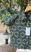 Load image into Gallery viewer, Women&#39;s Floral Ajrakh Print Crop Top Shirt | Blue
