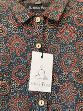 Load image into Gallery viewer, Women&#39;s Floral Ajrakh Print Crop shirt | Dark Blue
