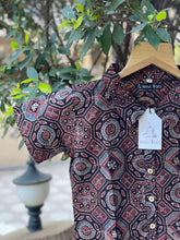 Load image into Gallery viewer, Women&#39;s Ajrakh Print Crop Shirt | Black &amp; Red

